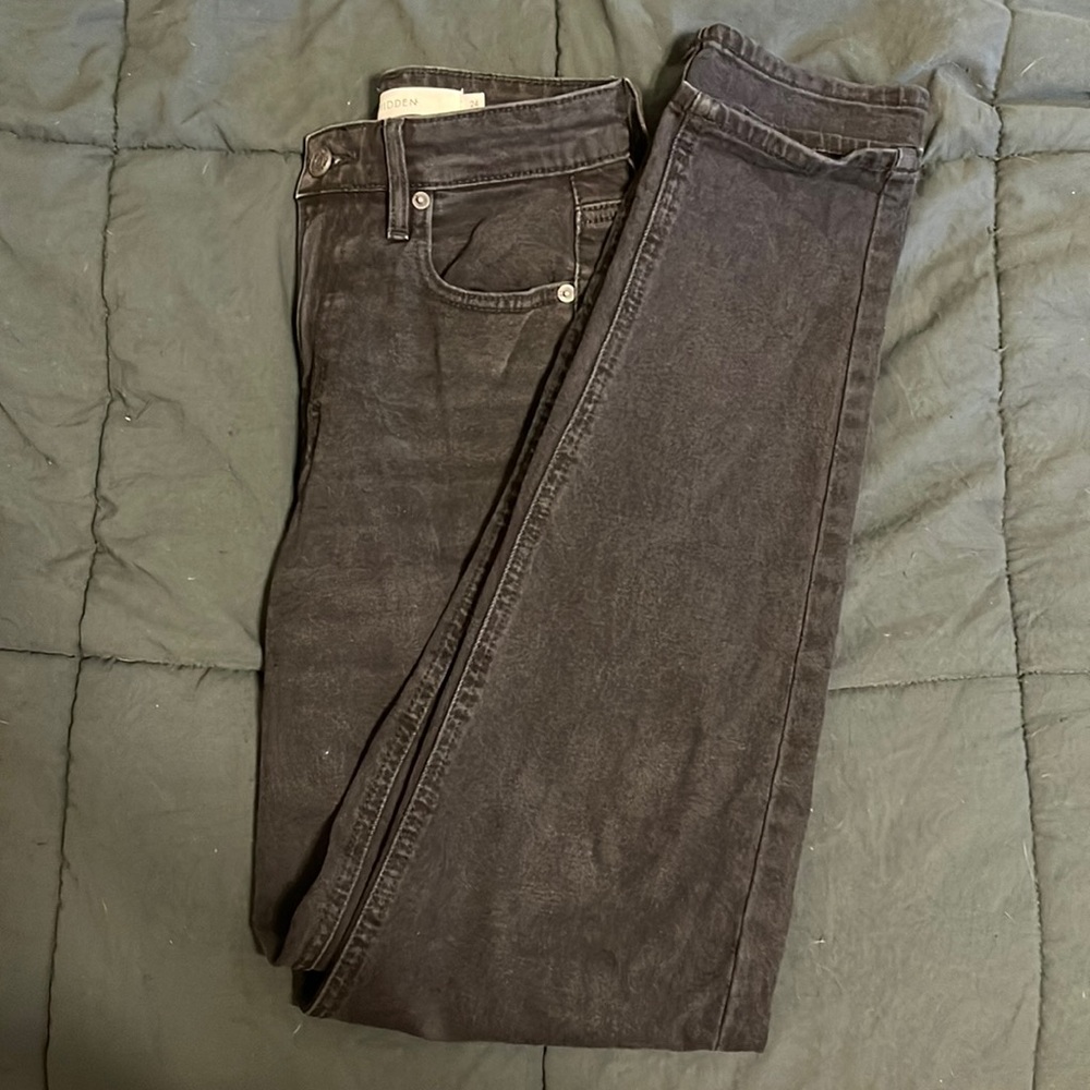 Black straight leg jeans